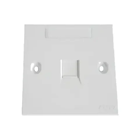 2-Port British Style Shuttered Faceplate, White