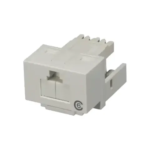 SX-Series Modular Jack, RJ45, Cat6 Unshielded, with Shutter, Office White