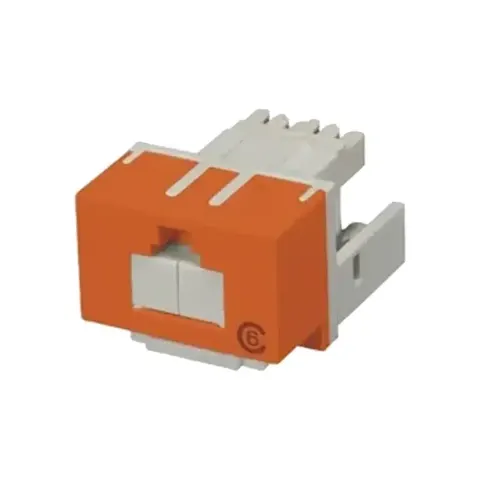 SX-Series Modular Jack, RJ45, Cat6 Unshielded, with Shutter, Orange
