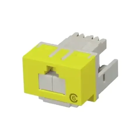 SX-Series Modular Jack, RJ45, Cat6 Unshielded, with Shutter, Yellow