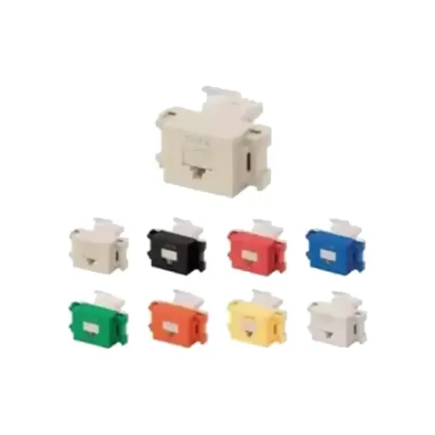 SX-Series Modular Jack, RJ45, JIS Faceplate, Cat6 Unshielded, with Shutter, Black