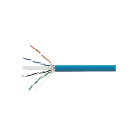 Copper Cable, category 6, 4 pair, U/UTP, CM rated, 24 AWG, 1000 ft, blue