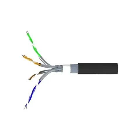 CS41O Category 6A S/FTP Cable, outdoor, armor, black jacket, 4 pair count, 1000 ft (305 m) length, reel