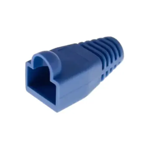 Modular Plug Boot, for category 5E and 6/6A EMT plugs, 6.5 mm max cable OD, 100 per box, blue