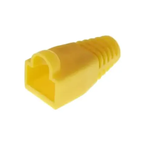 Modular Plug Boot, for category 5E and 6/6A EMT plugs, 6.5 mm max cable OD, 100 per box, yellow