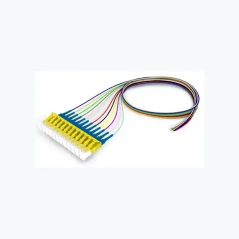 Singlemode LC/UPC Keyed Yellow to Unconnectorized, Fiber Pigtail, 0.9 mm Tight Buffer, 12-Fiber Kit Blue - Aqua (1-12)