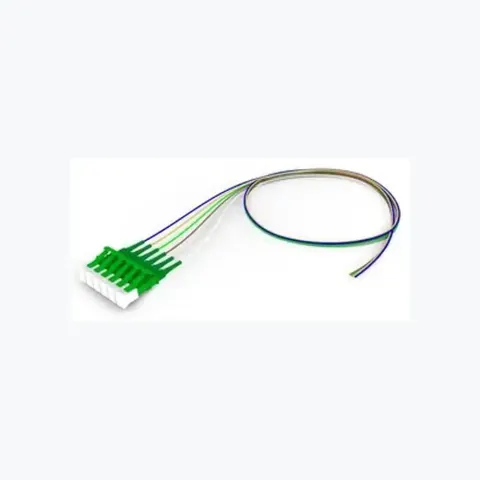 Singlemode LC APC to Unconnectorized, 0.9 mm Tight Buffer Fiber Pigtail, 6-fiber Kit, Blue - White (1-6)