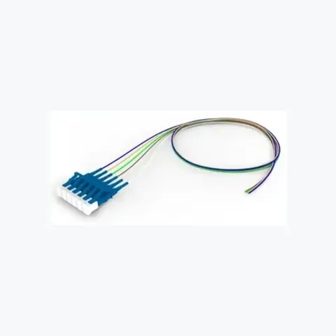 Singlemode LC/UPC to Unconnectorized, Fiber Pigtail, 0.9 mm Tight Buffer, 6-Fiber Kit Blue - White (1-6)