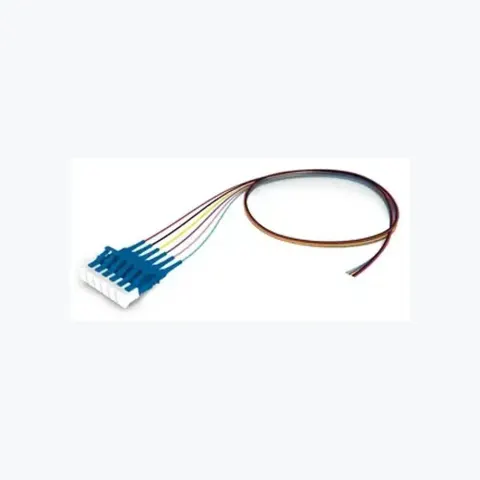 Singlemode LC/UPC to Unconnectorized, Fiber Pigtail, 0.9 mm Tight Buffer, 6-Fiber Kit Red - Aqua (7-12)