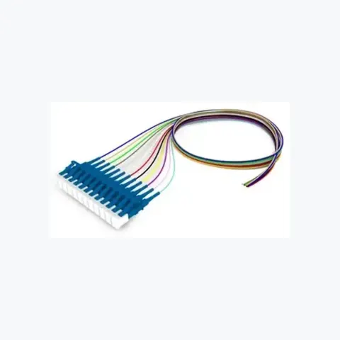 Singlemode LC/UPC to Unconnectorized, Fiber Pigtail, 0.9 mm Tight Buffer, 12-Fiber Kit Blue - Aqua (1-12)