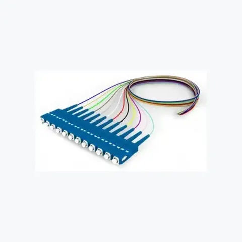 Singlemode SC/UPC to Unconnectorized, Fiber Pigtail, 0.9 mm Tight Buffer, 12-Fiber Kit Blue - Aqua (1-12)