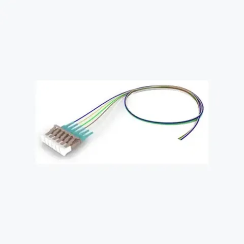 OM4 LC/UPC to Unconnectorized, Fiber Pigtail, 0.9 mm Tight Buffer, 6-Fiber Kit Blue - White (1-6)