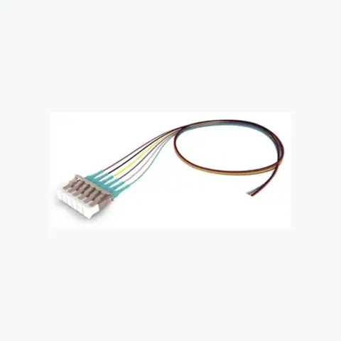 OM4 LC/UPC to Unconnectorized, Fiber Pigtail, 0.9 mm Tight Buffer, 6-Fiber Kit Red - Aqua (7-12)