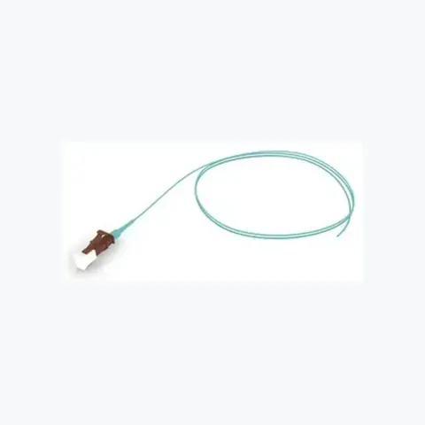 OM4 LC/UPC Keyed Brown to Unconnectorized, Fiber Pigtail Simplex, 0.9 mm SBJ