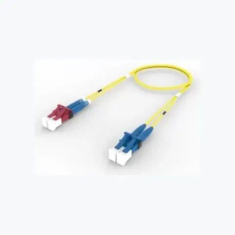 Singlemode LC/UPC Keyed Red to LC/UPC, Fiber Patch Cord, 1.6 mm Duplex, Plenum