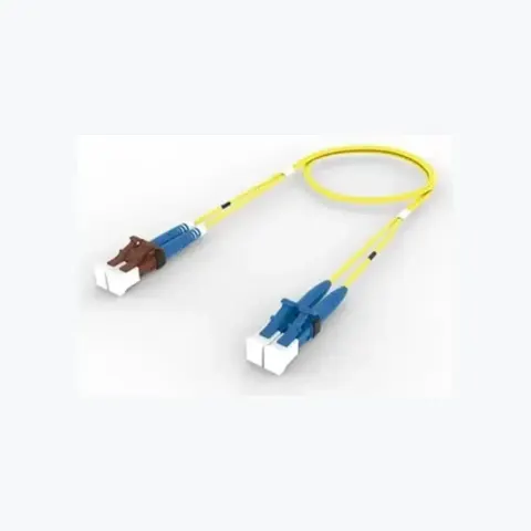 Singlemode LC/UPC Keyed Brown to LC/UPC Fiber Patch Cord, 1.6 mm Duplex, Plenum