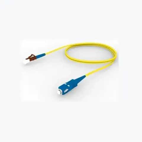 Singlemode LC/UPC Keyed Brown to SC/UPC Fiber Patch Cord, 1.6 mm Simplex, Plenum