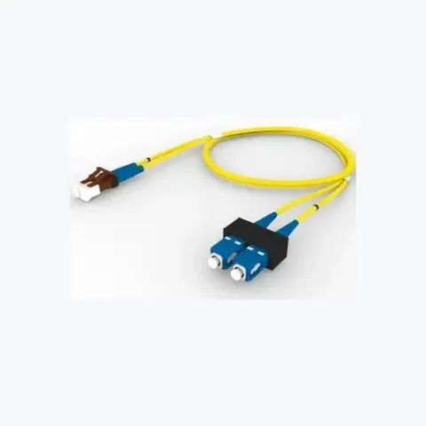Singlemode LC/UPC Keyed Brown to SC/UPC Fiber Patch Cord, 1.6 mm Duplex, Plenum