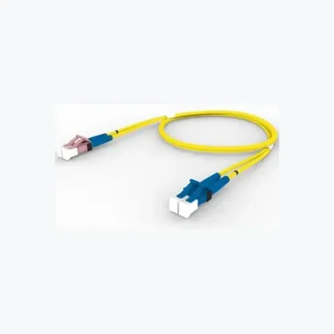 Singlemode LC/UPC Keyed Rose to LC/UPC Fiber Patch Cord, 1.6 mm Duplex, Plenum