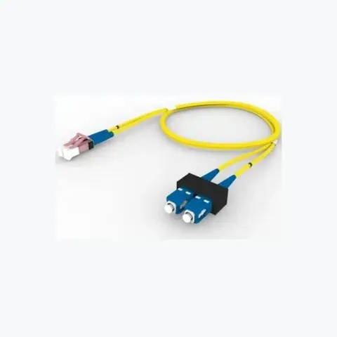 Singlemode LC/UPC Keyed Rose to SC/UPC Fiber Patch Cord, 1.6 mm Duplex, Plenum