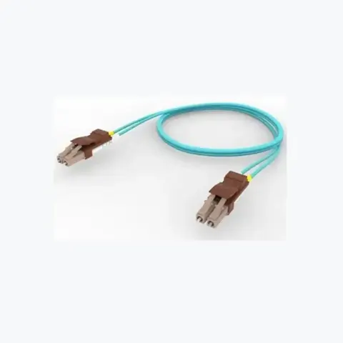 OM4 LC/UPC to LC/UPC Fiber Patch Cord, 1.6 mm Duplex, Plenum, Brown (AC) Locking Clip
