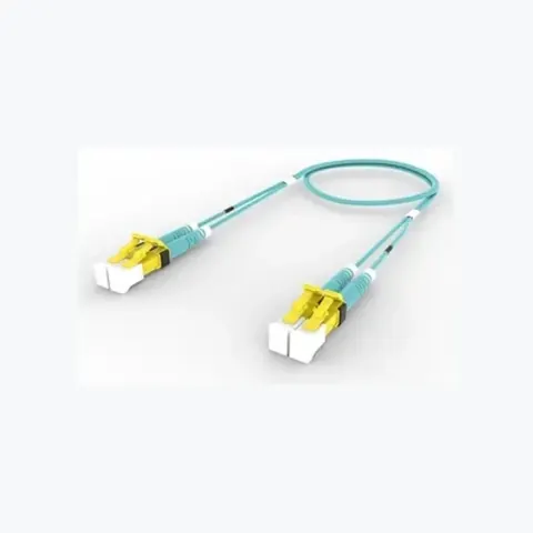 OM4 LC/UPC Keyed Yellow to LC/UPC Keyed Yellow Fiber Patch Cord, 1.6 mm Duplex, Plenum