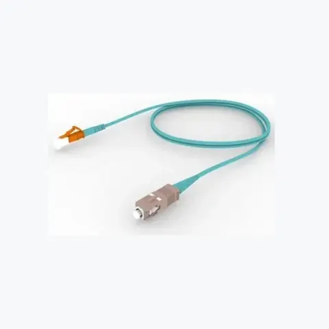 OM4 LC/UPC Keyed Orange to SC/UPC Fiber Patch Cord, 1.6 mm Simplex, Plenum