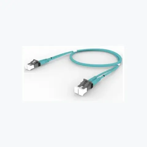 OM4 LC/UPC Keyed Slate to LC/UPC Keyed Slate Fiber Patch Cord, 1.6 mm Duplex, Plenum