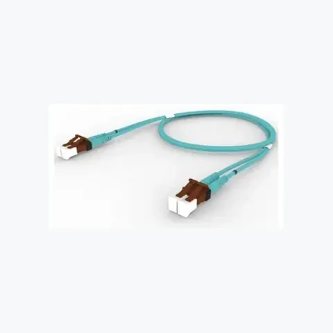 OM4 LC/UPC Keyed Brown to LC/UPC Keyed Brown Fiber Patch Cord, 1.6 mm Duplex, Plenum
