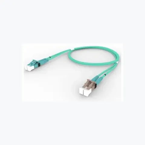 OM4 LC/UPC Keyed Aqua to LC/UPC Fiber Patch Cord, 1.6 mm Duplex, Plenum