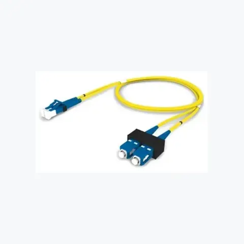 Singlemode LC/UPC Keyed Blue to SC/UPC Fiber Patch Cord, 1.6 mm Duplex, Riser