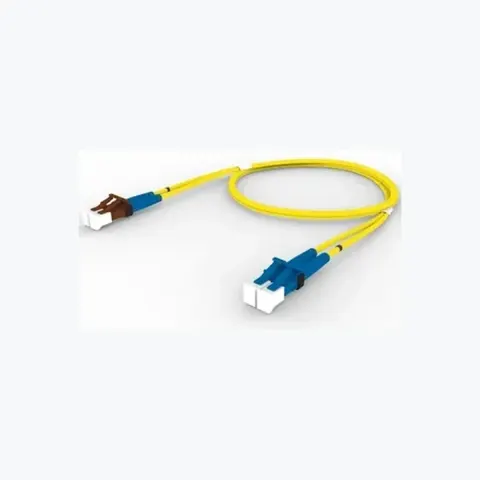 Singlemode LC/UPC Keyed Brown to LC/UPC Fiber Patch Cord, 1.6 mm Duplex, Riser