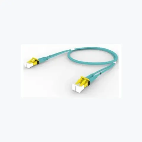 OM4 LC/UPC Keyed Yellow to LC/UPC Keyed Yellow Fiber Patch Cord, 1.6 mm Duplex, Riser