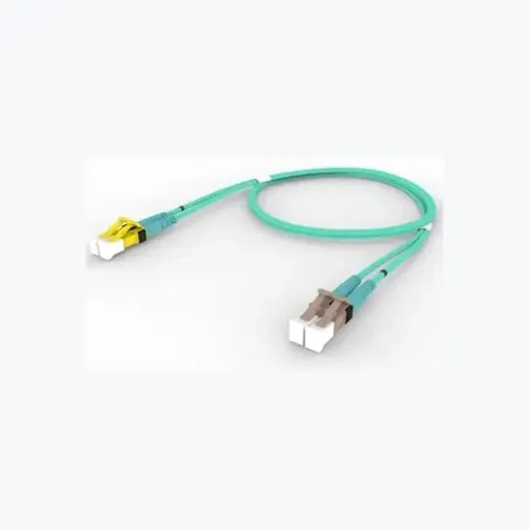 OM4 LC/UPC Keyed Yellow to LC/UPC Fiber Patch Cord, 1.6 mm Duplex, Riser