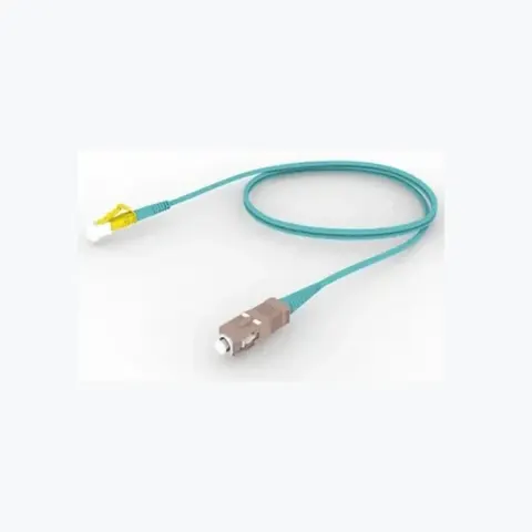 OM4 LC/UPC Keyed Yellow to SC/UPC Fiber Patch Cord, 1.6 mm Simplex, Riser