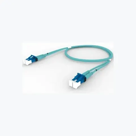 OM4 LC/UPC Keyed Blue to LC/UPC Keyed Blue Fiber Patch Cord, 1.6 mm Duplex, Riser