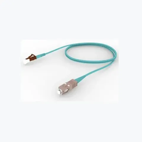 OM4 LC/UPC Keyed Brown to SC/UPC Fiber Patch Cord, 1.6 mm Simplex, Riser