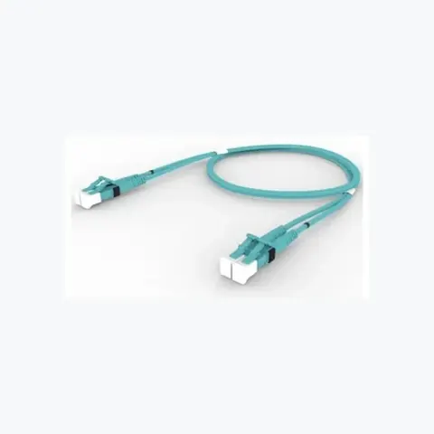 OM4 LC/UPC Keyed Aqua to LC/UPC Keyed Aqua Fiber Patch Cord, 1.6 mm Duplex, Riser