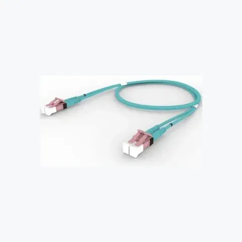 OM4 LC/UPC Keyed Rose to LC/UPC Keyed Rose Fiber Patch Cord, 1.6 mm Duplex, Riser
