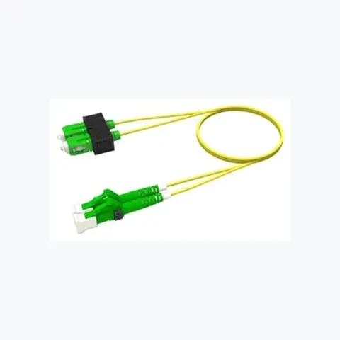 Singlemode LC APC to SC APC, Fiber Patch Cord, 1.6 mm Duplex, Low Smoke Zero Halogen (LSZH)