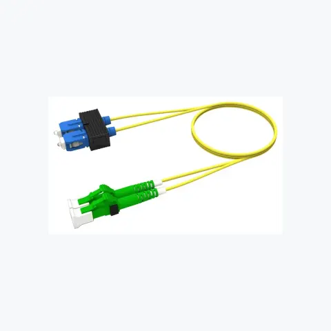 Singlemode LC/APC to SC/UPC, Fiber Patch Cord, 1.6 mm Duplex, Dual Rated Low Smoke Zero Halogen (LSZH)/Riser