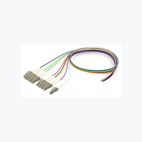 Ultra Low Loss (ULL) LazrSPEED 550 WideBand LC/UPC to Unconnectorized, Fiber Pigtail, 0.9 mm Tight Buffer, 12-fiber Kit, Blue - Aqua (1-12)