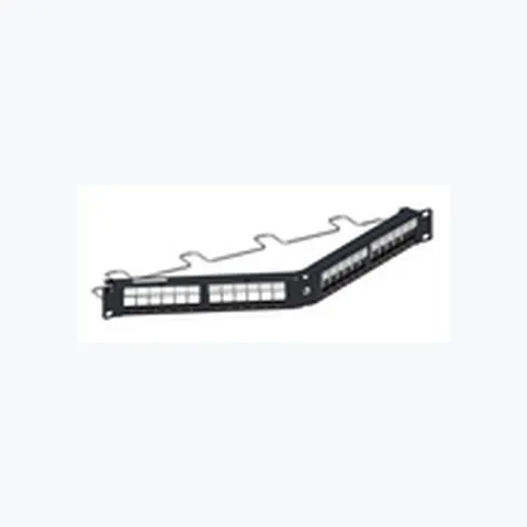 Cat 5E/6/6A UTP 24-port Unloaded Angled Jack Panel, 1U
