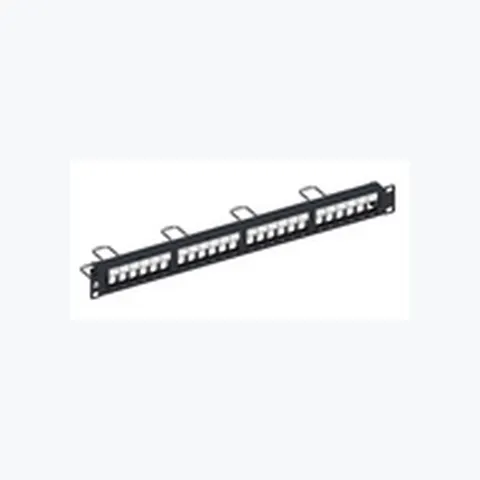 Cat 5E/6/6A Shielded 24-port Unloaded Straight Jack Panel, 1U