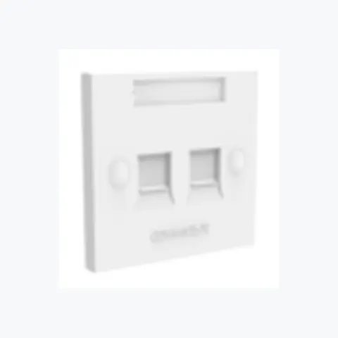 FPS-BS-2P-W, 2-Port Shuttered Faceplate, White