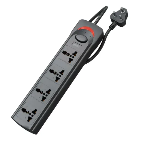 PowerSpan S4 Extension Board with 4 Universal Sockets Black