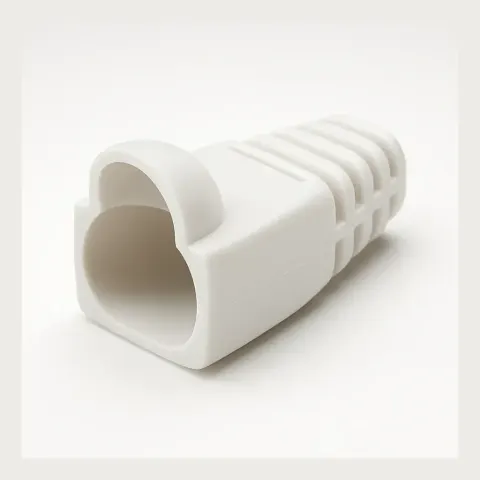 Modular Plug Snagless Boot for Category 5e and 5 Plugs, 5.71 mm, white