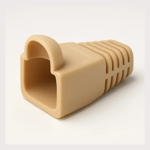 Modular Plug Snagless Boot for Category 5e and 5 Plugs, 6.35 mm, almond