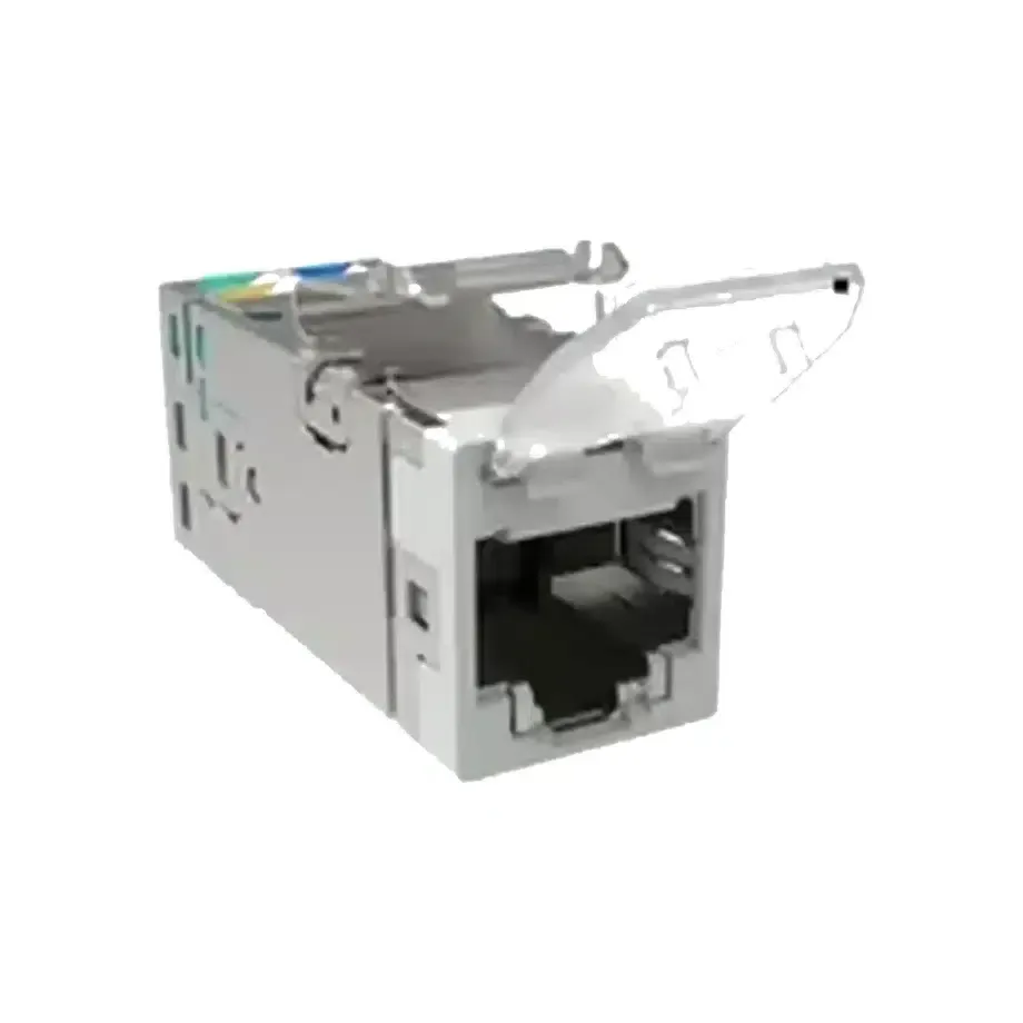SLX Series Cat 6A Shielded Keystone Jack with Dust Cover, Grey