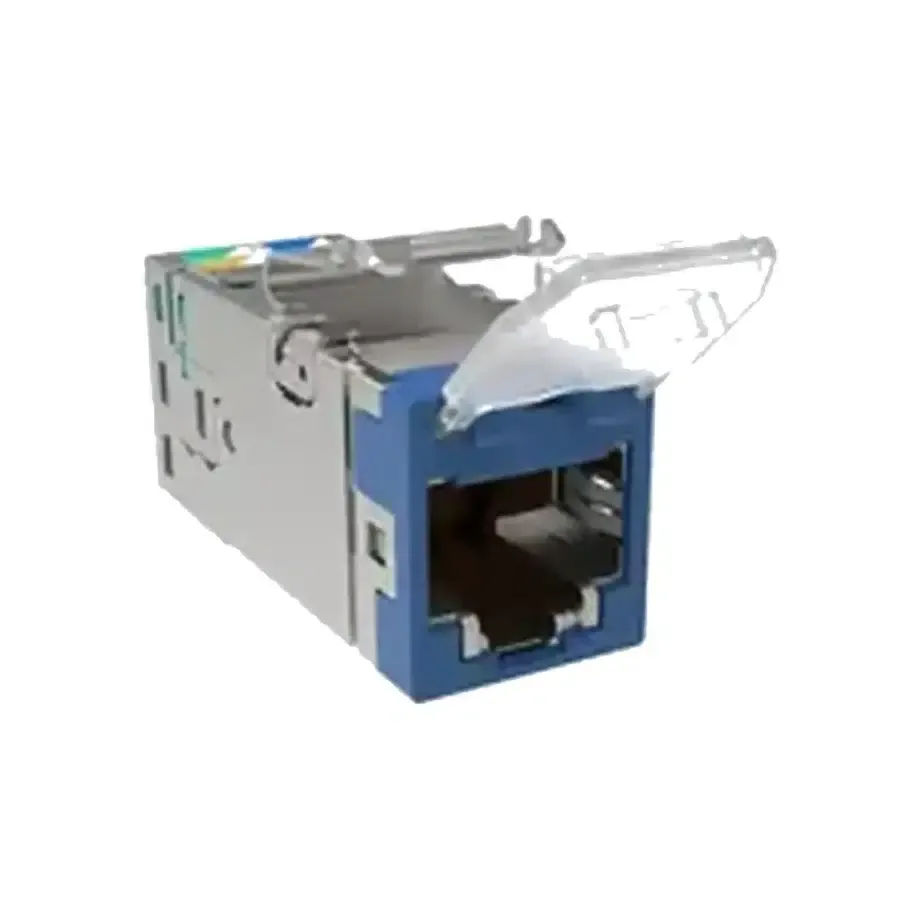 SLX Series Cat 6A Shielded Keystone Jack with Dust Cover, Blue